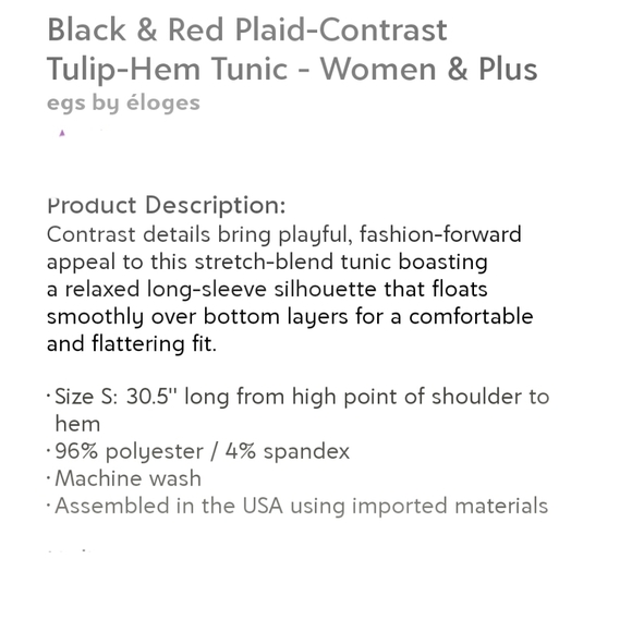 EGS by Éloges Black & Red Plaid Contrast Tulip Hem Tunic - Picture 5 of 5